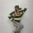 pantalone felpato con polsino grey